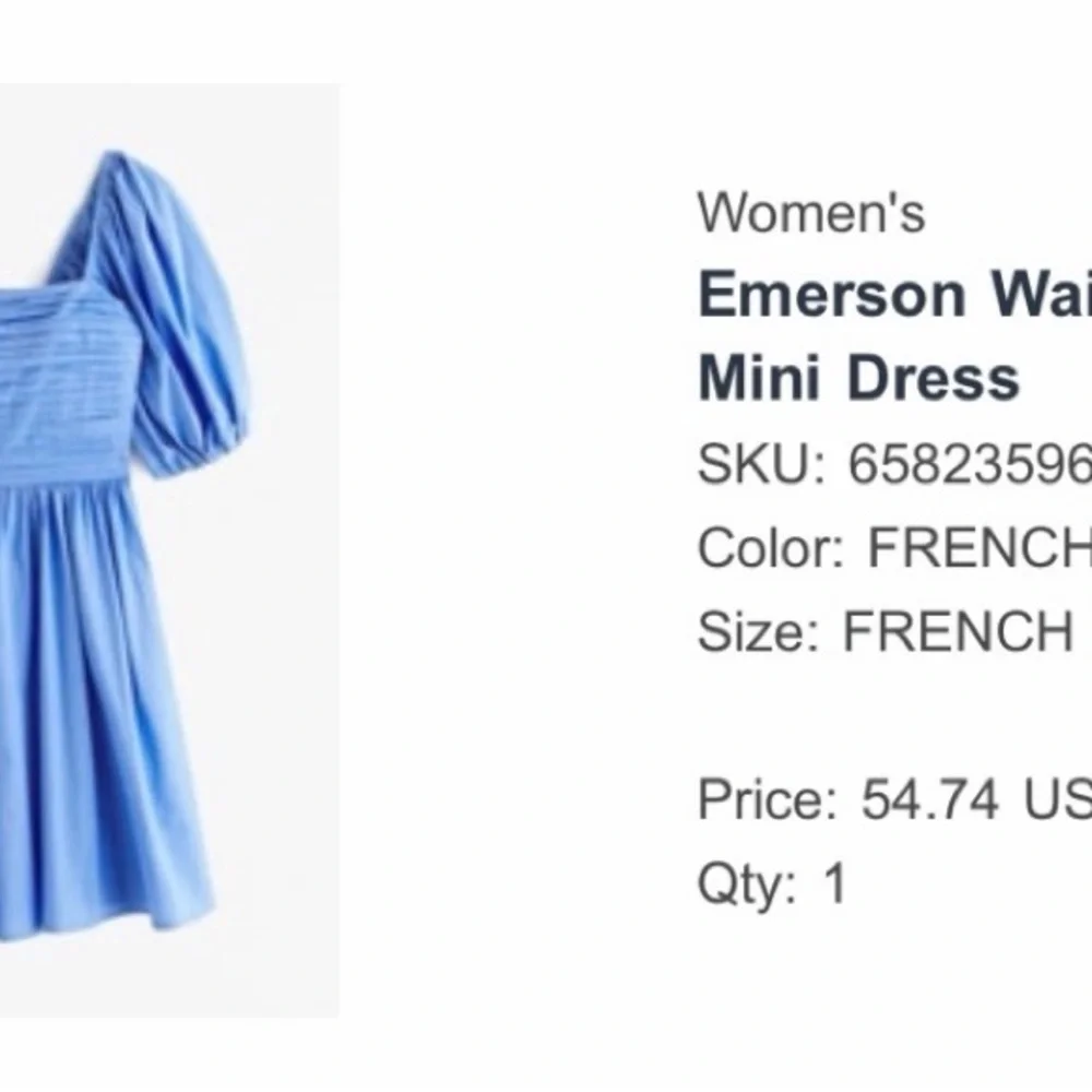 Abercrombie & Fitch Emerson Light Blue Smocked Bodice Mini Dress - Picture 4 of 4